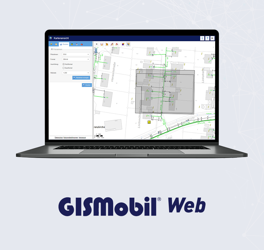 GISMobil Web Anwendung im Notebook